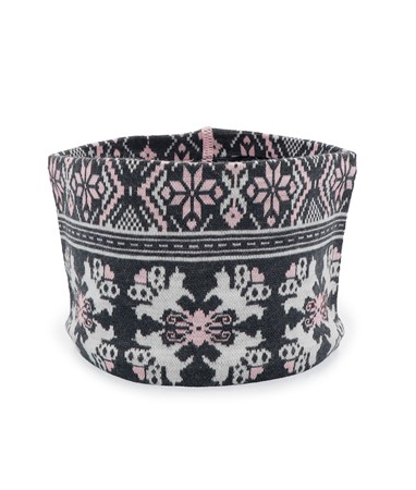 Merino Dalecarlian Headband grey/pink One size